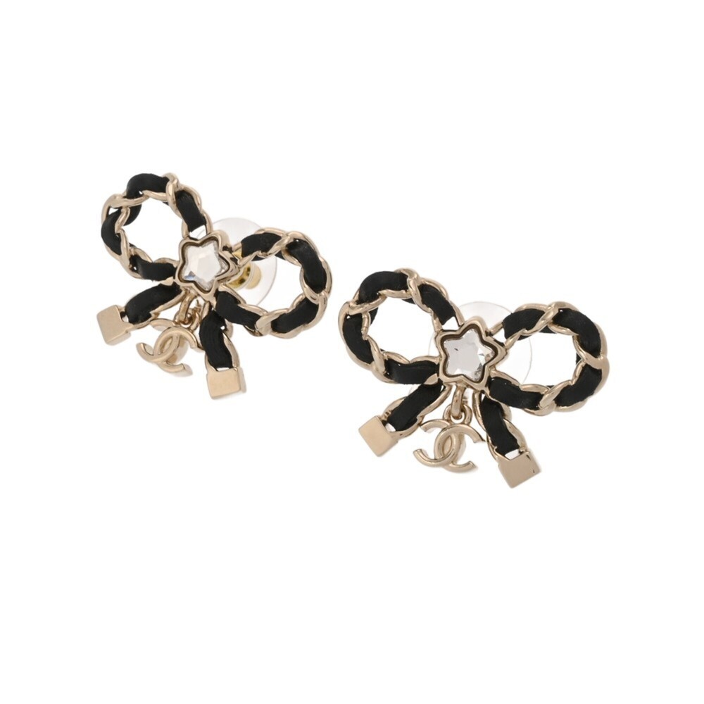 CHANEL Gold Leather Earrings - Picture 3 of 11